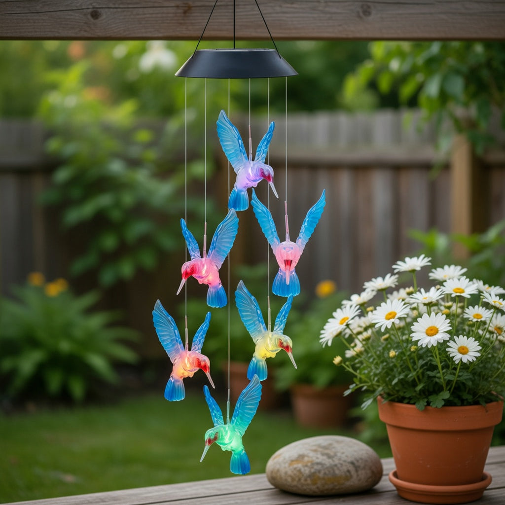 Solar Hummingbird Wind Chimes